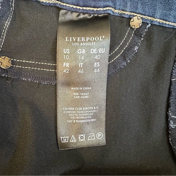 Liverpool Women's Skinny Jeans Size 10 Blue Dark Wash Pull-On Style‎ - Picture 5 of 10